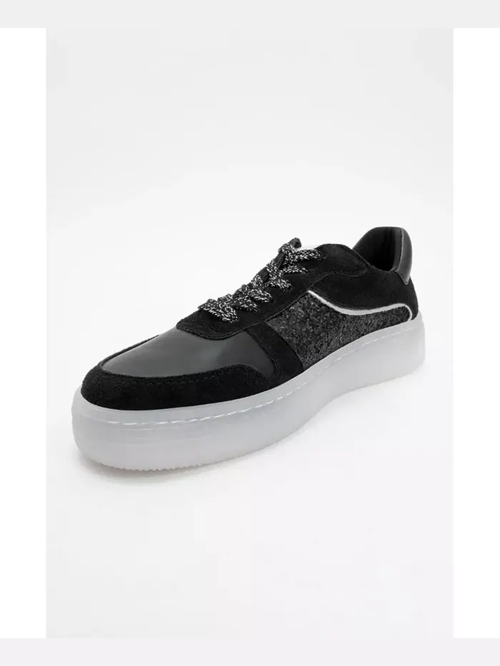 Кроссовки Felipe из блестящей кожи (женские) Forever & Always Shoes — изображение 4 из 4, черный