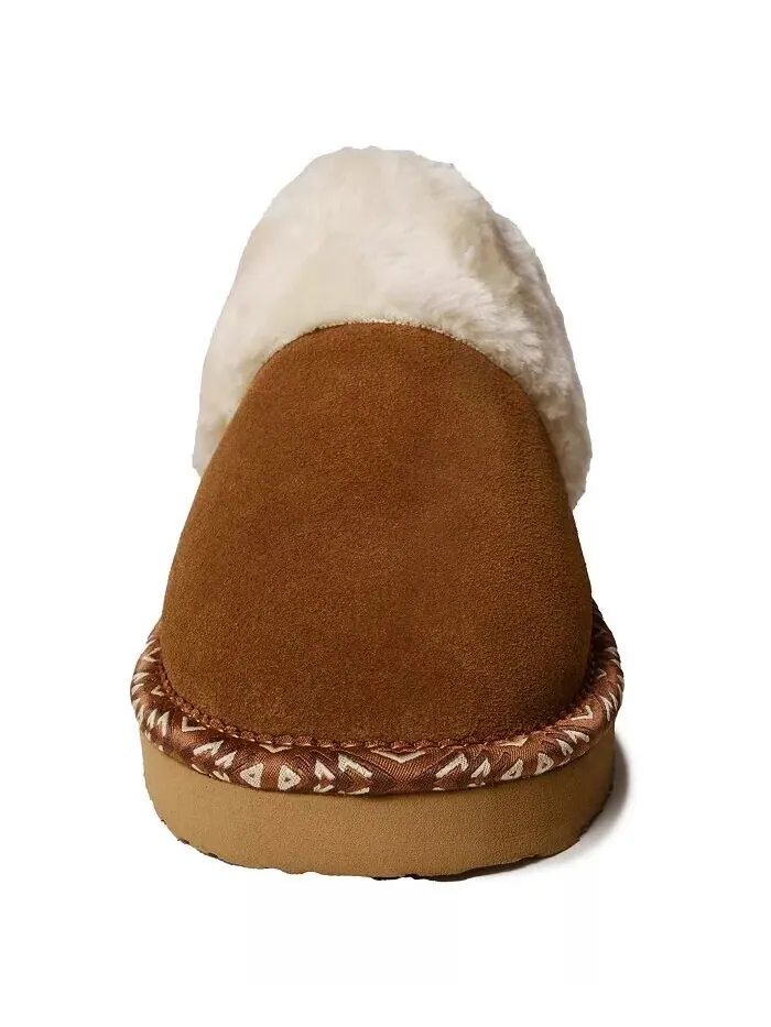 Женские плюшевые тапочки вишневого цвета Minnetonka — изображение 2 из 3, бежевый