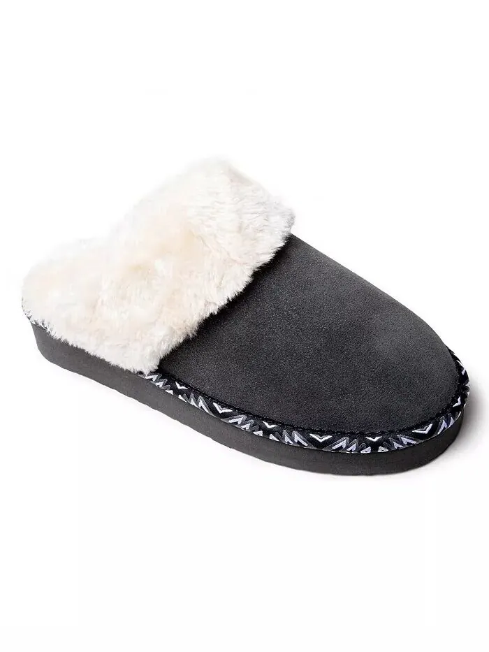 Женские плюшевые тапочки вишневого цвета Minnetonka — изображение 1 из 3, темно-серый