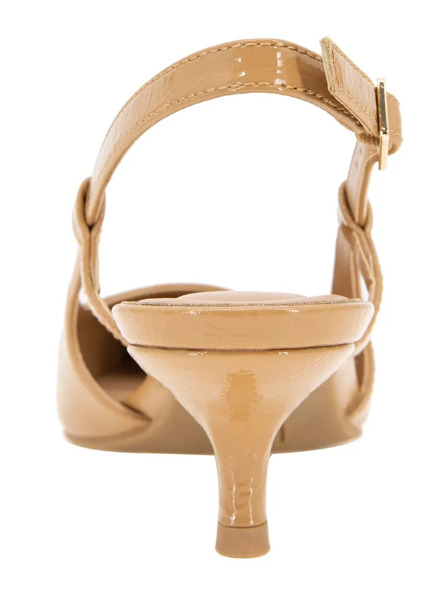 Женские туфли-лодочки Maggie на каблуке-рюмке с открытой пяткой Kenneth Cole Reaction, Camel Patent — изображение 3 из 8
