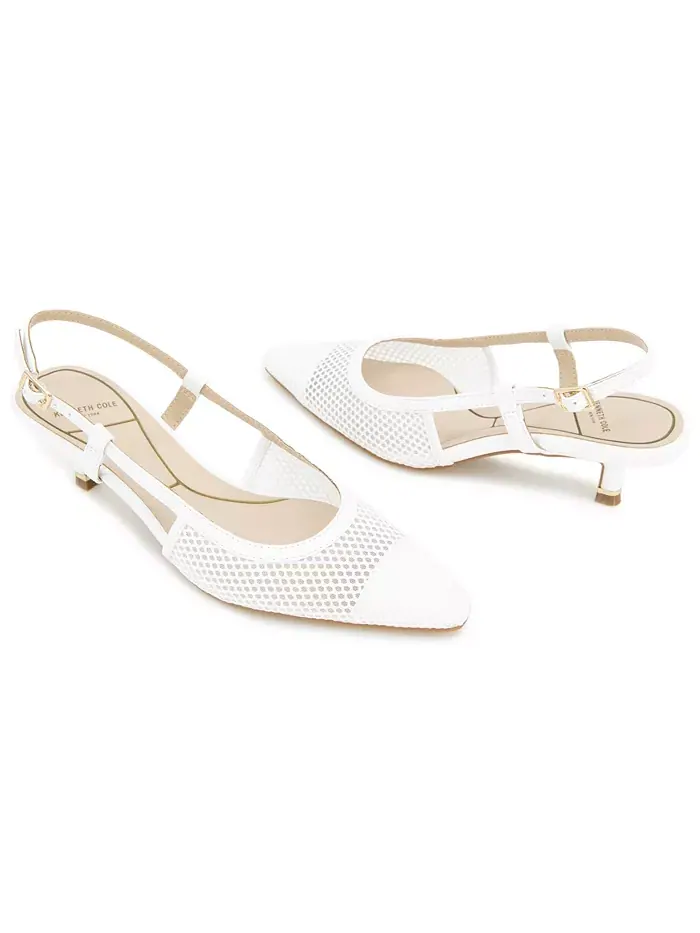 Женские туфли-лодочки Martha Mesh на низком каблуке Kenneth Cole New York — изображение 7 из 7, белый