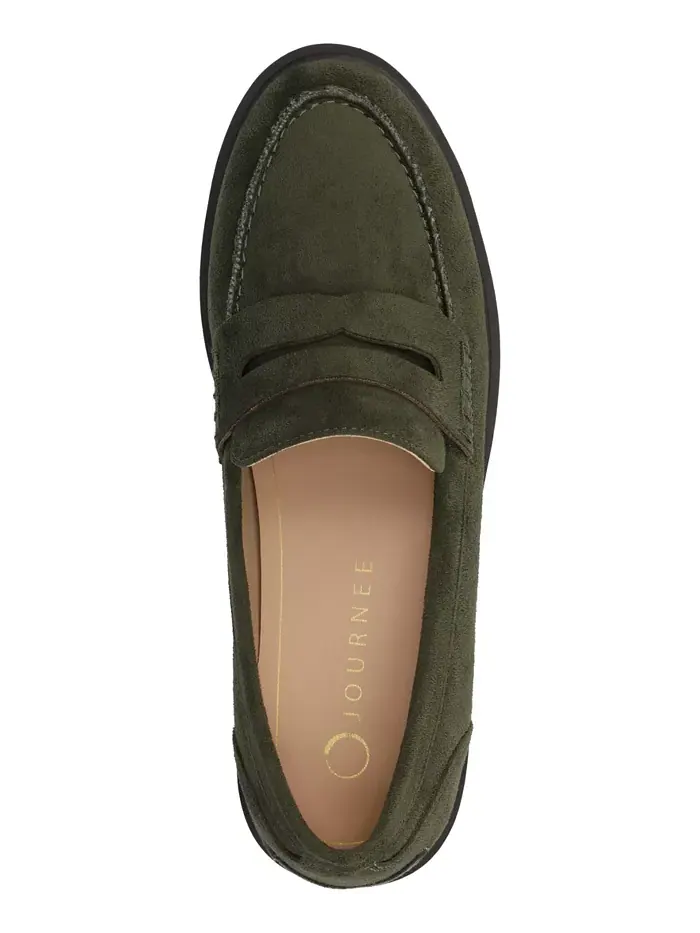 Женские пенни-лоферы Brooks на блочном каблуке Comfort Journee Collection — изображение 4 из 5, оливковый