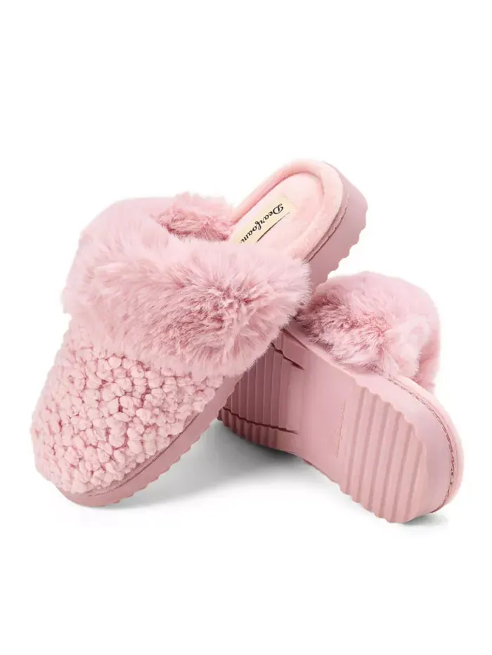 Женские вязаные тапочки Courtney Scuff Dearfoams — изображение 2 из 5, розовый