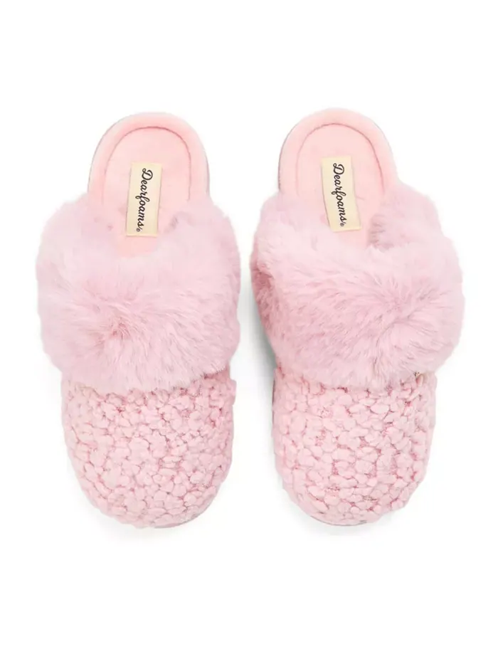 Женские вязаные тапочки Courtney Scuff Dearfoams — изображение 5 из 5, розовый