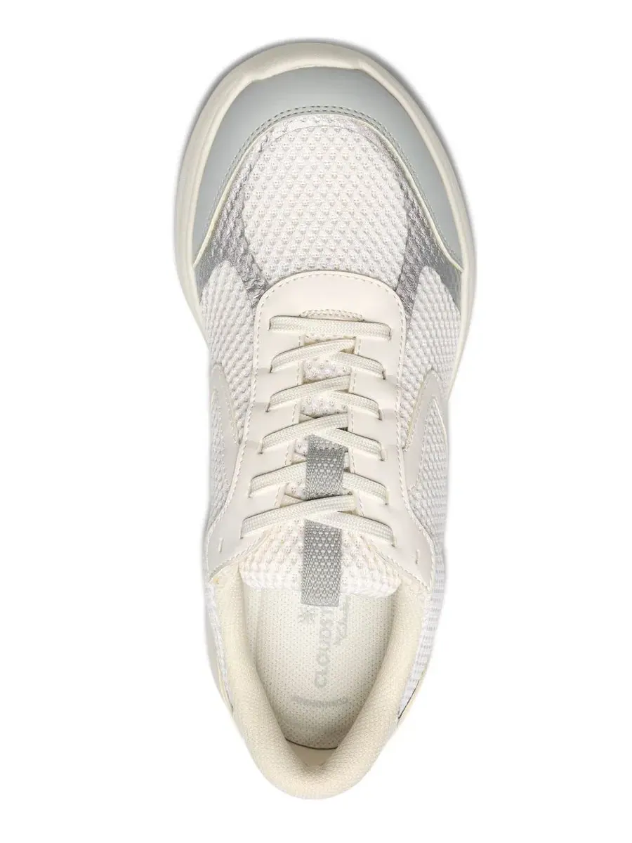 Кроссовки женские Clarks Ezrin Tie Lace Up, текстильные — изображение 4 из 6, белый/серый