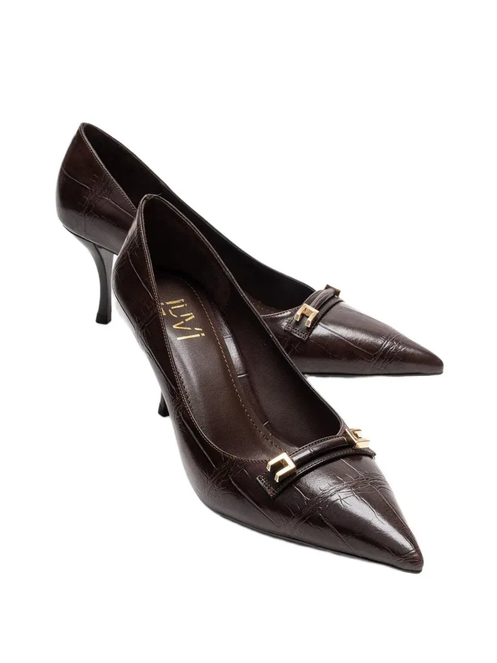 Женские туфли-лодочки Poesy с острым носком на шпильке Prologue Shoes — изображение 2 из 7, коричневый