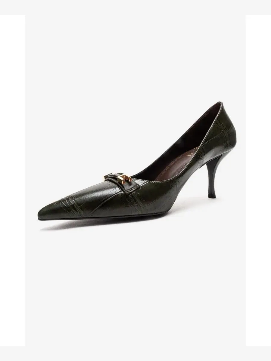 Женские туфли-лодочки Poesy с острым носком на шпильке Prologue Shoes — изображение 6 из 7, зеленый