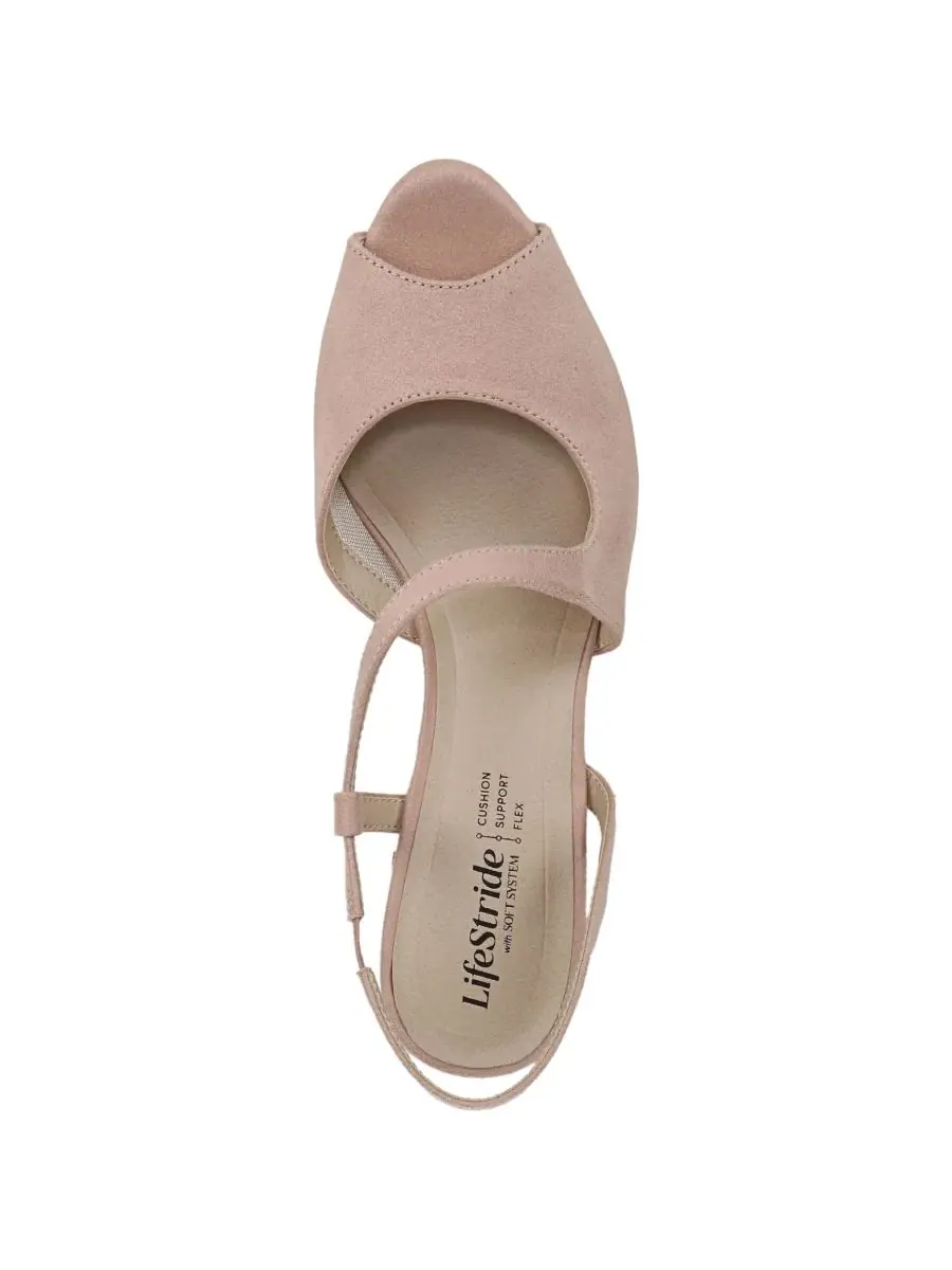 Женские туфли-лодочки Theo с открытым носком LifeStride, True Blush Microsuede — изображение 4 из 5