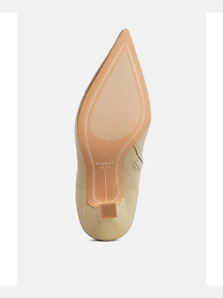 Ботинки с каблуком-рюмочкой Tentia Metallic Pleather Spool Heel Rag & Co — изображение 5 из 5, золото