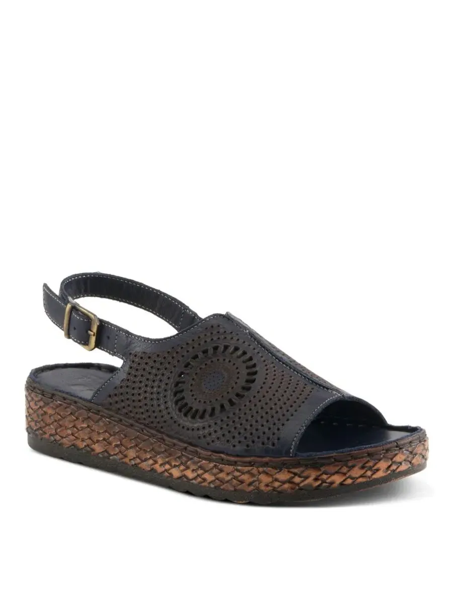 Сандалии на танкетке Spring Step Cordero Slingback — изображение 1 из 7, темно-синий