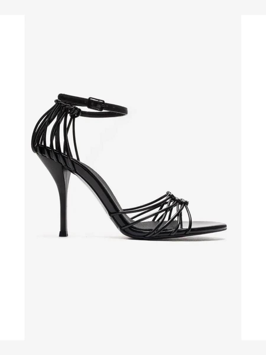 Босоножки на каблуке с открытым носком Arona Ankle Strap Stiletto Sandal Prologue Shoes — изображение 2 из 4, черный