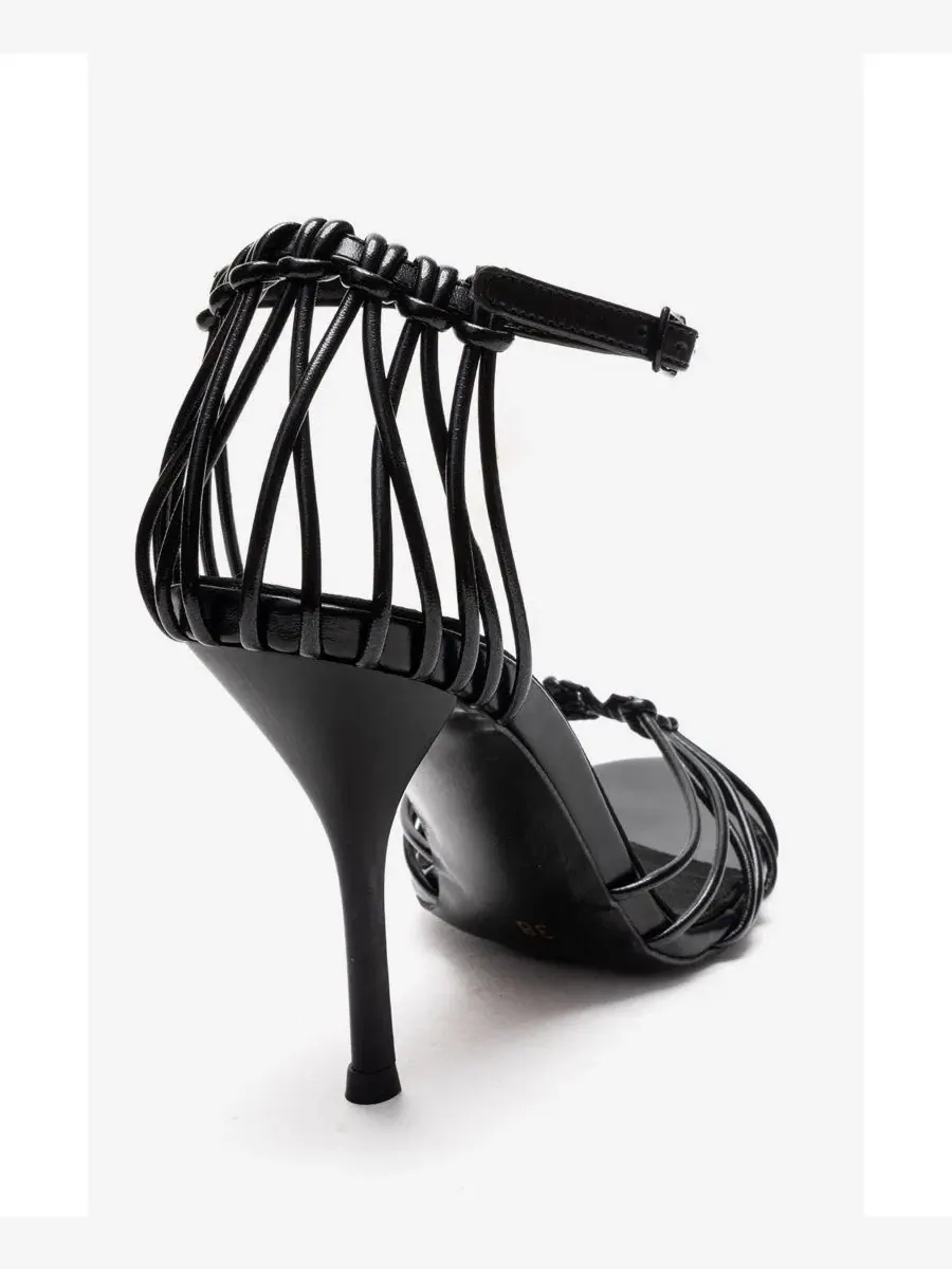 Босоножки на каблуке с открытым носком Arona Ankle Strap Stiletto Sandal Prologue Shoes — изображение 3 из 4, черный