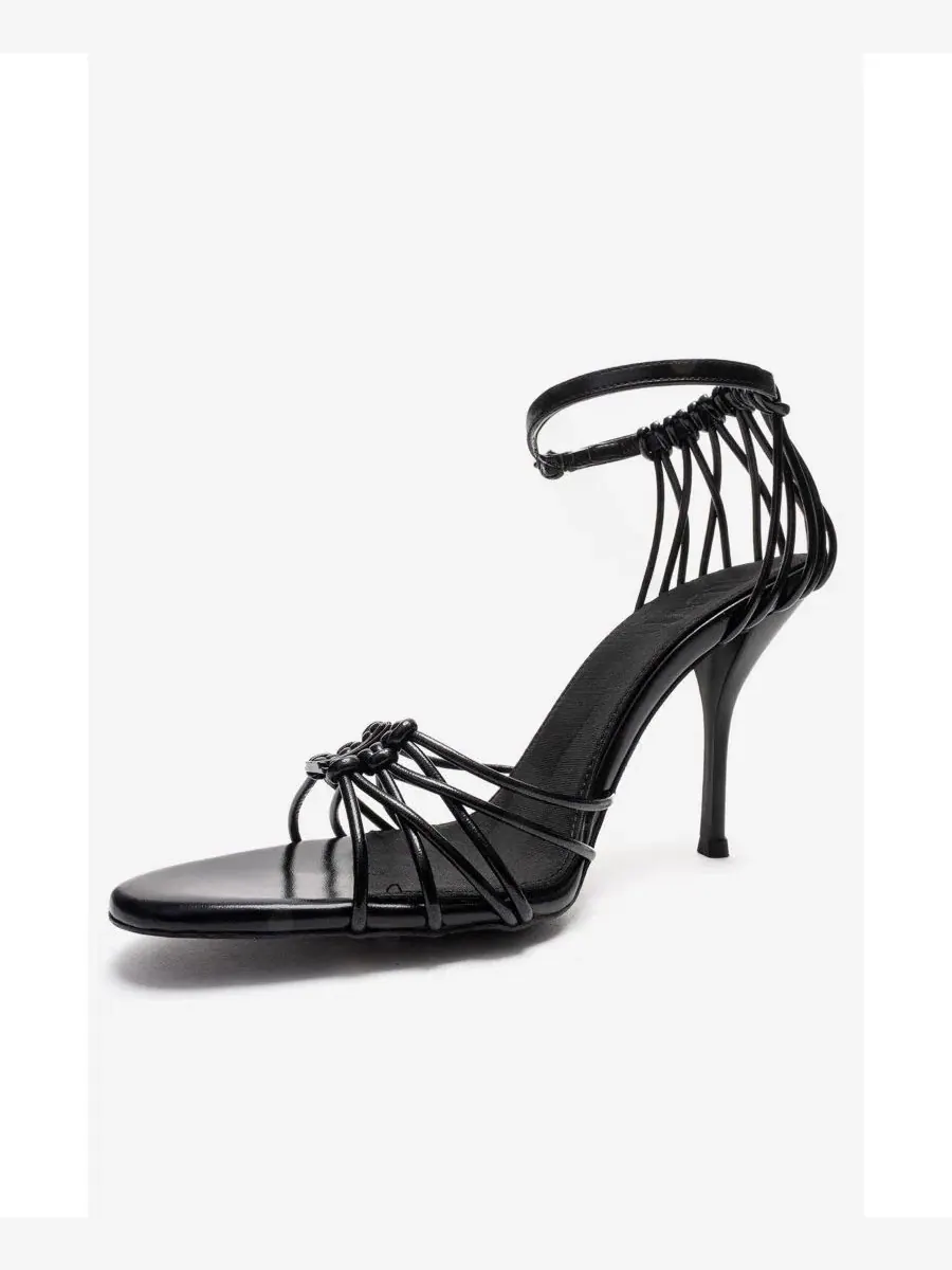 Босоножки на каблуке с открытым носком Arona Ankle Strap Stiletto Sandal Prologue Shoes — изображение 4 из 4, черный
