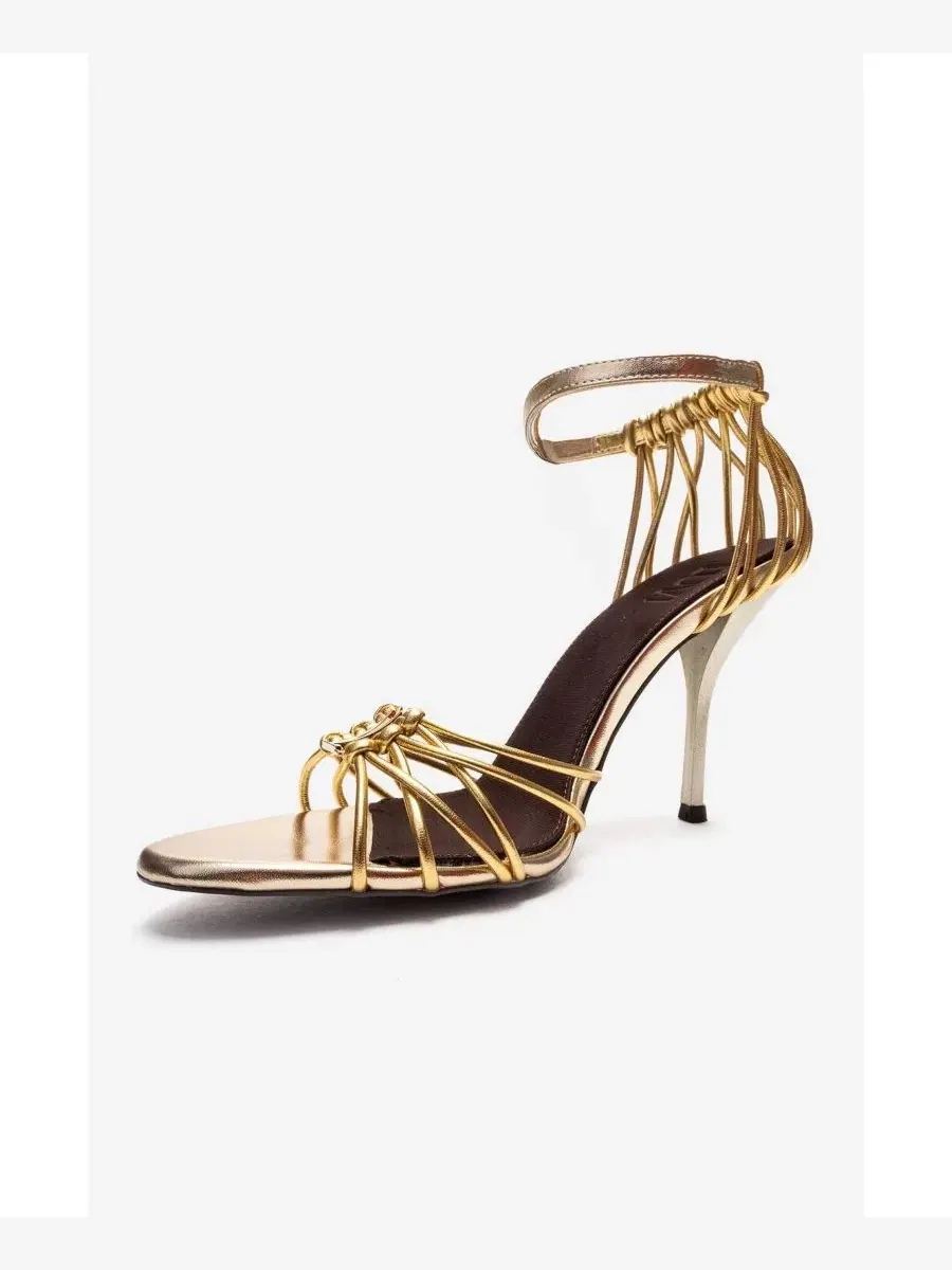 Босоножки на каблуке с ремешками Arona Ankle Strap Stiletto Sandal Prologue Shoes — изображение 4 из 4, золото