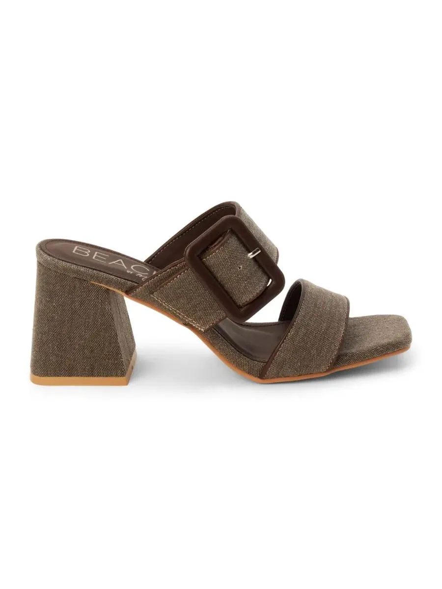 Сандалии с ремешками и пряжкой на устойчивом каблуке Lucy Sandal BEACH by Matisse, Choco — изображение 2 из 3