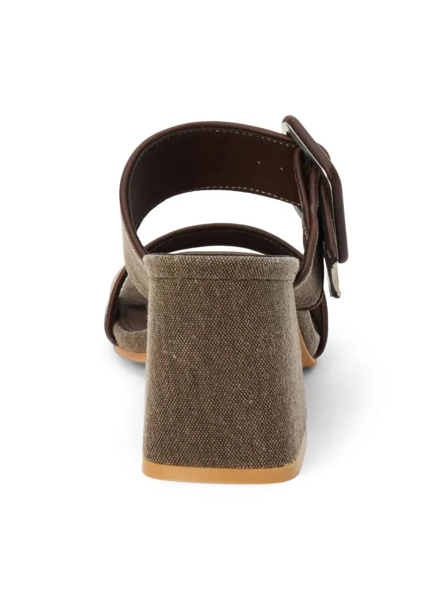 Сандалии с ремешками и пряжкой на устойчивом каблуке Lucy Sandal BEACH by Matisse, Choco — изображение 3 из 3