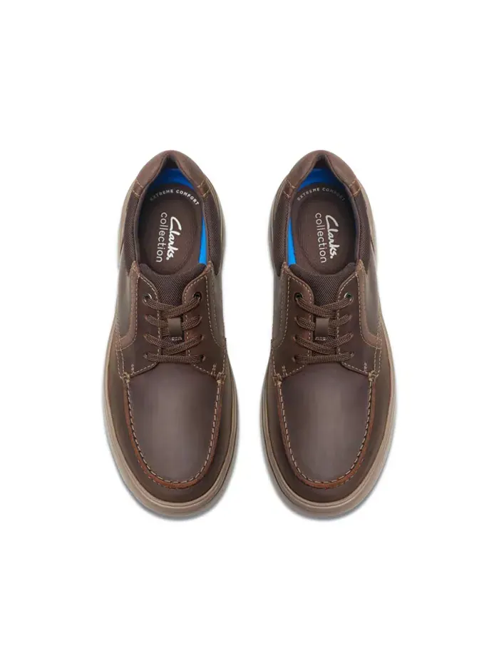 Ботинки мужские Clarks Bradley Vibe на шнуровке, кожаные — изображение 4 из 7, бежевый/бежевый