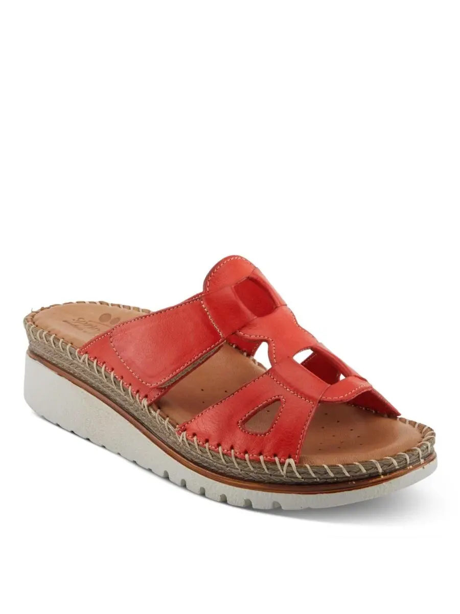 Женские сандалии-слайды Montera Leather Slide Spring Step — изображение 1 из 7, красный