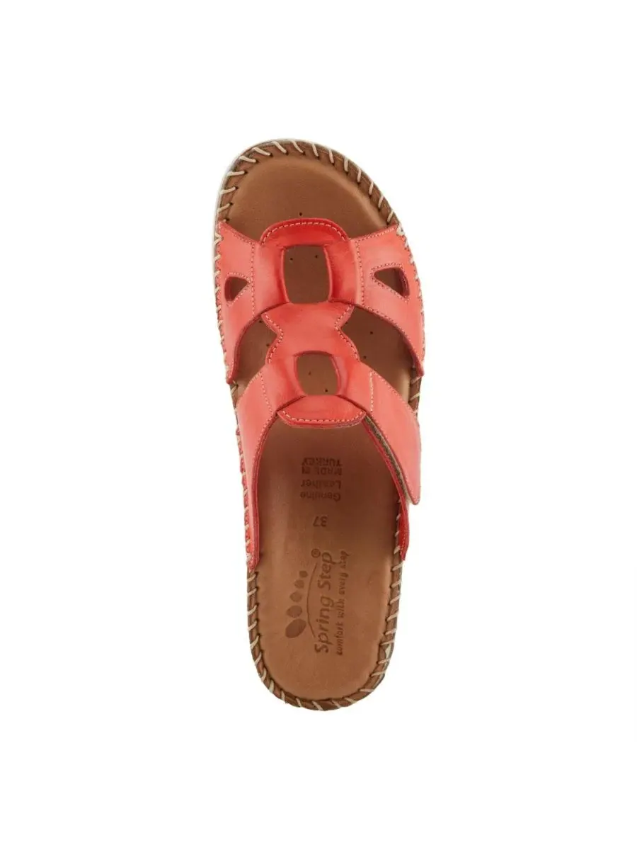 Женские сандалии-слайды Montera Leather Slide Spring Step — изображение 3 из 7, красный