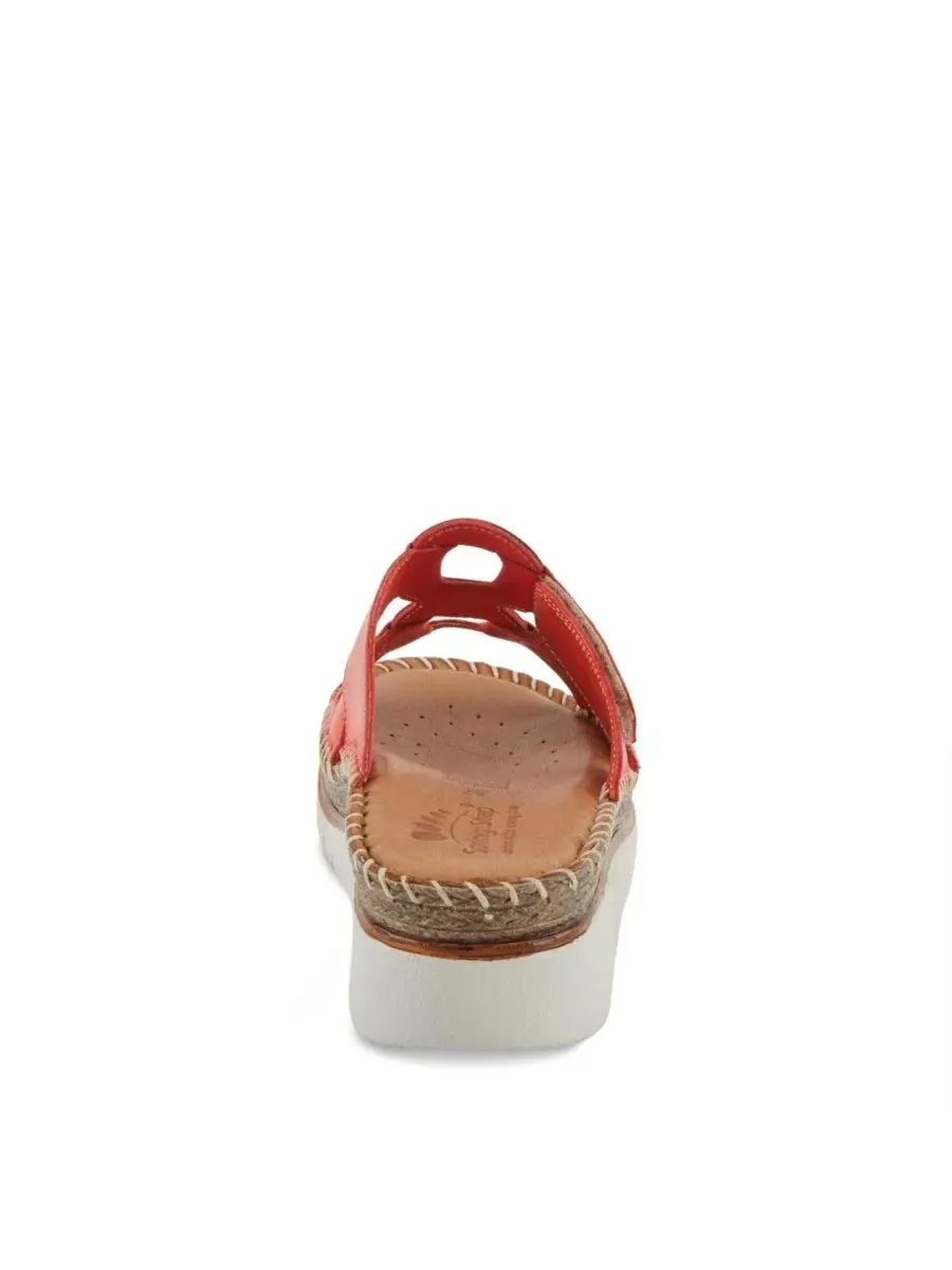 Женские сандалии-слайды Montera Leather Slide Spring Step — изображение 4 из 7, красный