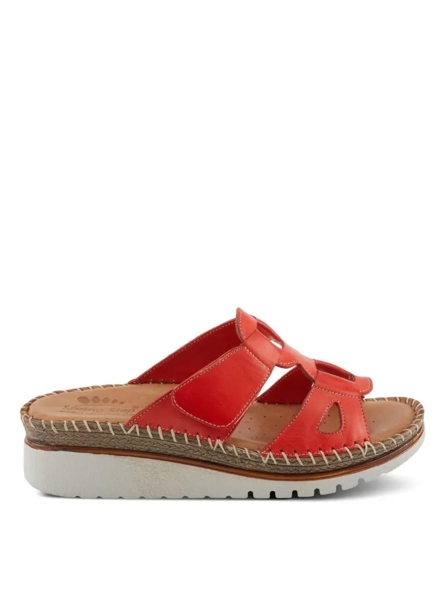 Женские сандалии-слайды Montera Leather Slide Spring Step — изображение 5 из 7, красный