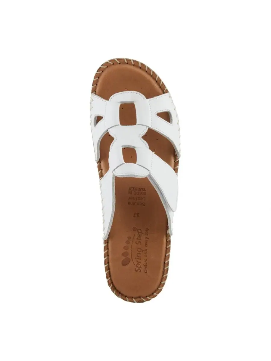 Женские сандалии-слайды Montera Leather Slide с пряжкой Spring Step — изображение 3 из 7, белый