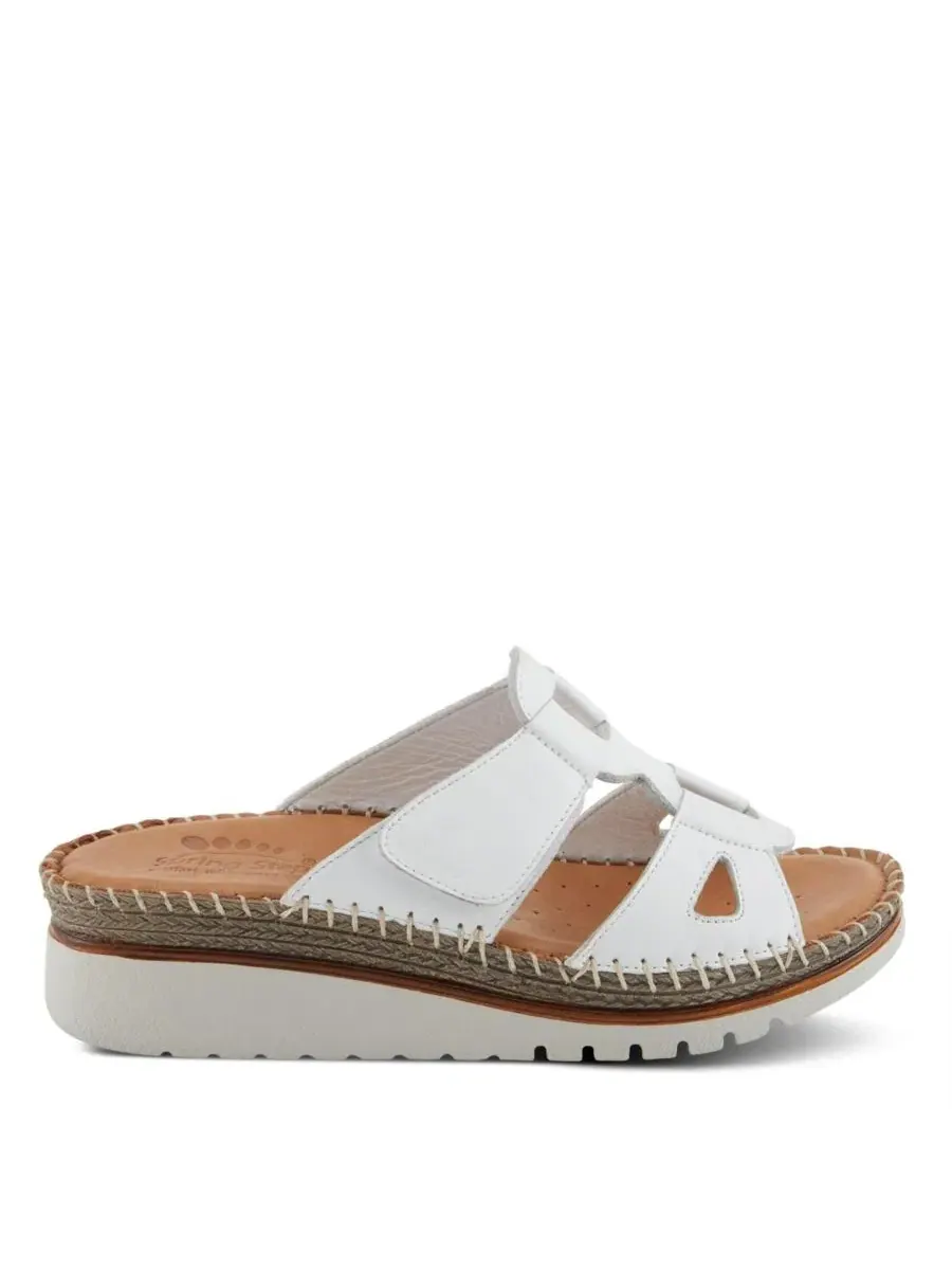 Женские сандалии-слайды Montera Leather Slide с пряжкой Spring Step — изображение 7 из 7, белый