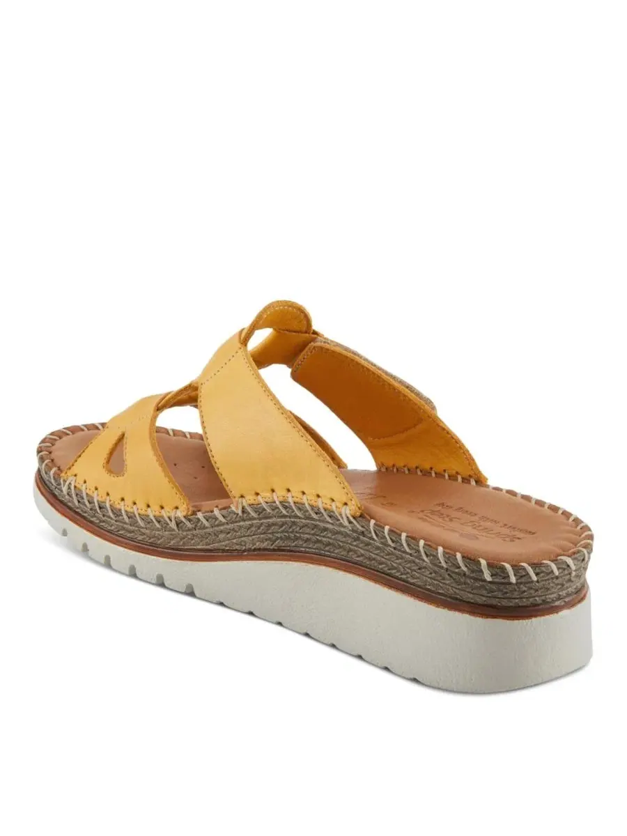 Женские сандалии-слайды Montera из кожи с пряжкой Spring Step — изображение 7 из 7, желтый