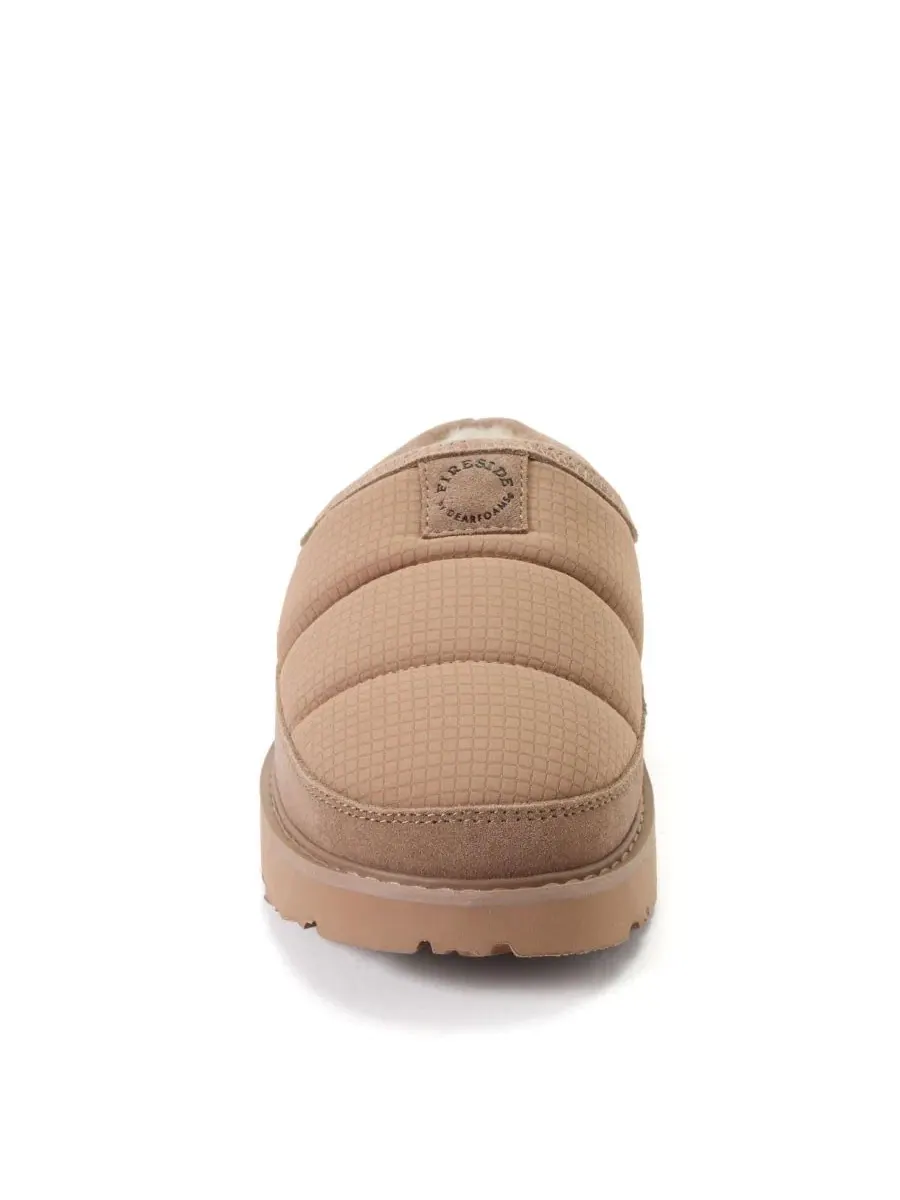 Женские тапки-клоги из нейлона с овчиной Fireside by Greta Sport Dearfoams — изображение 5 из 6, бежевый