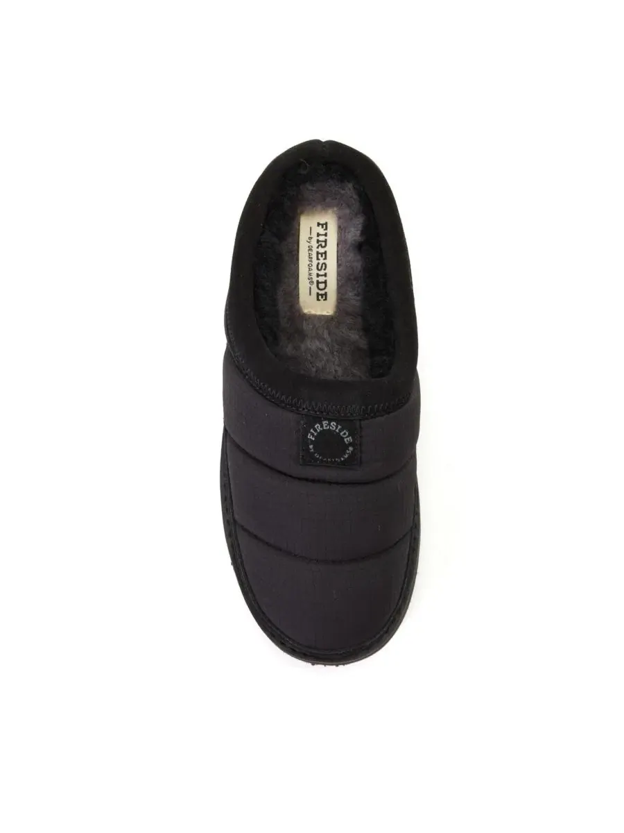 Женские сабо-клоги из нейлона с овчиной Fireside by Greta Sport Dearfoams — изображение 3 из 6, черный