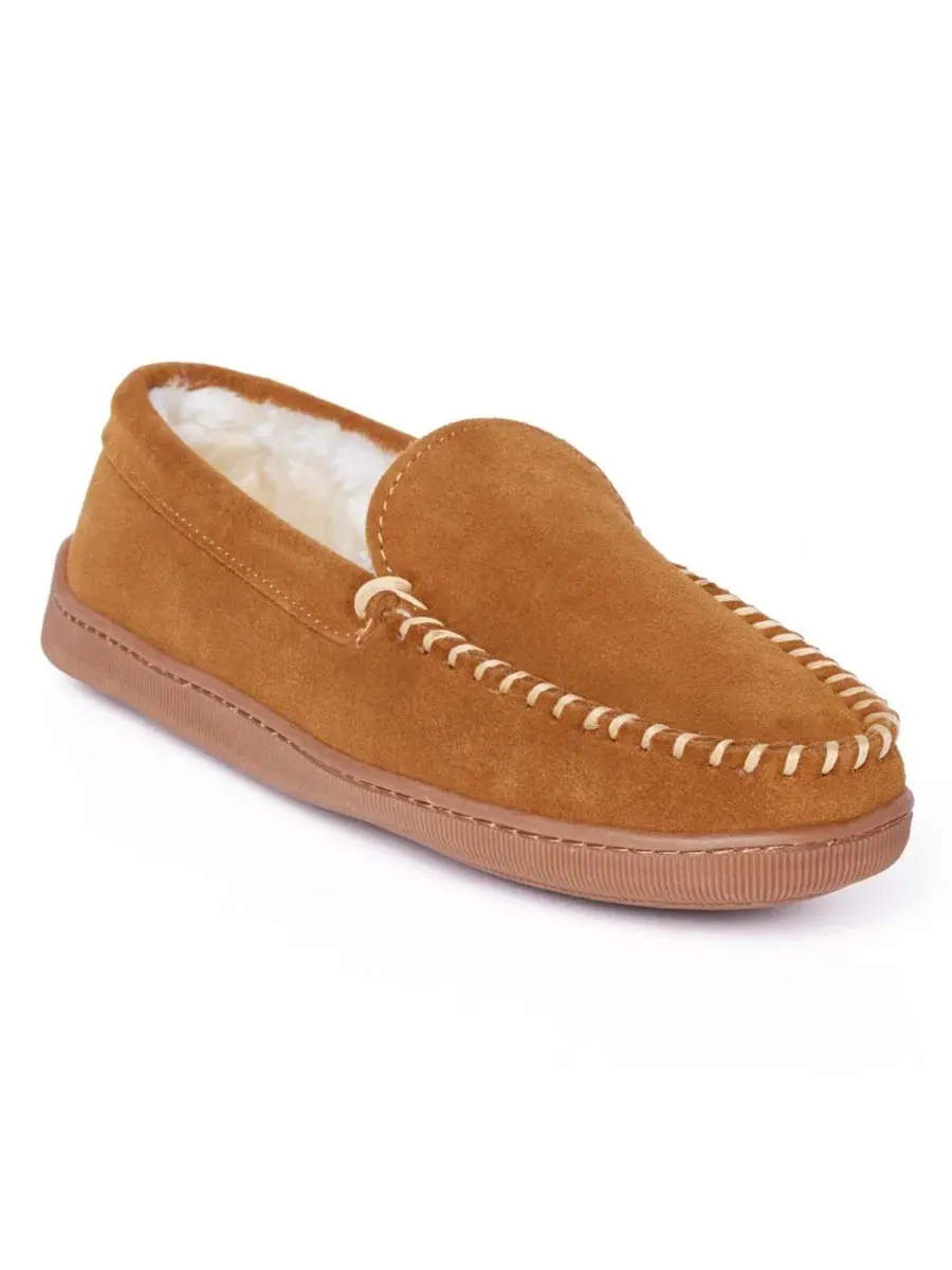 Мужские тапочки-слипоны из замши с ворсистой подкладкой Minnetonka — изображение 1 из 7, коричневый