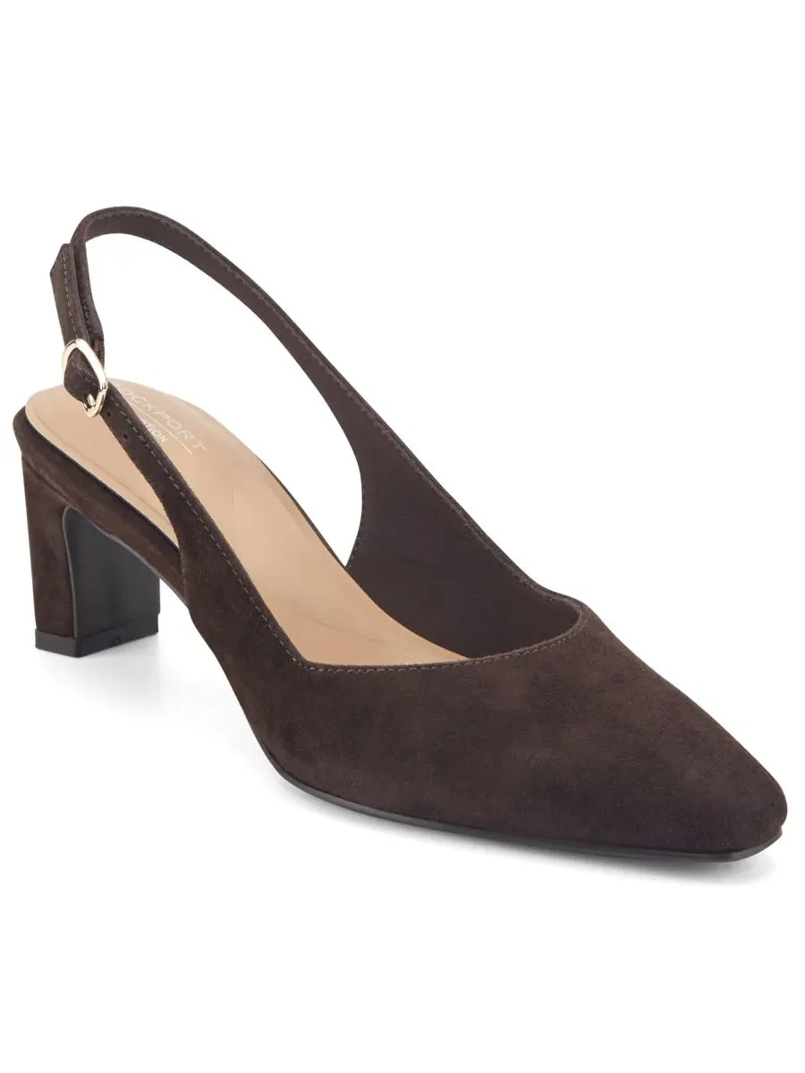Туфли-слингбэки Mayla на устойчивом каблуке Rockport — изображение 1 из 5, коричневый