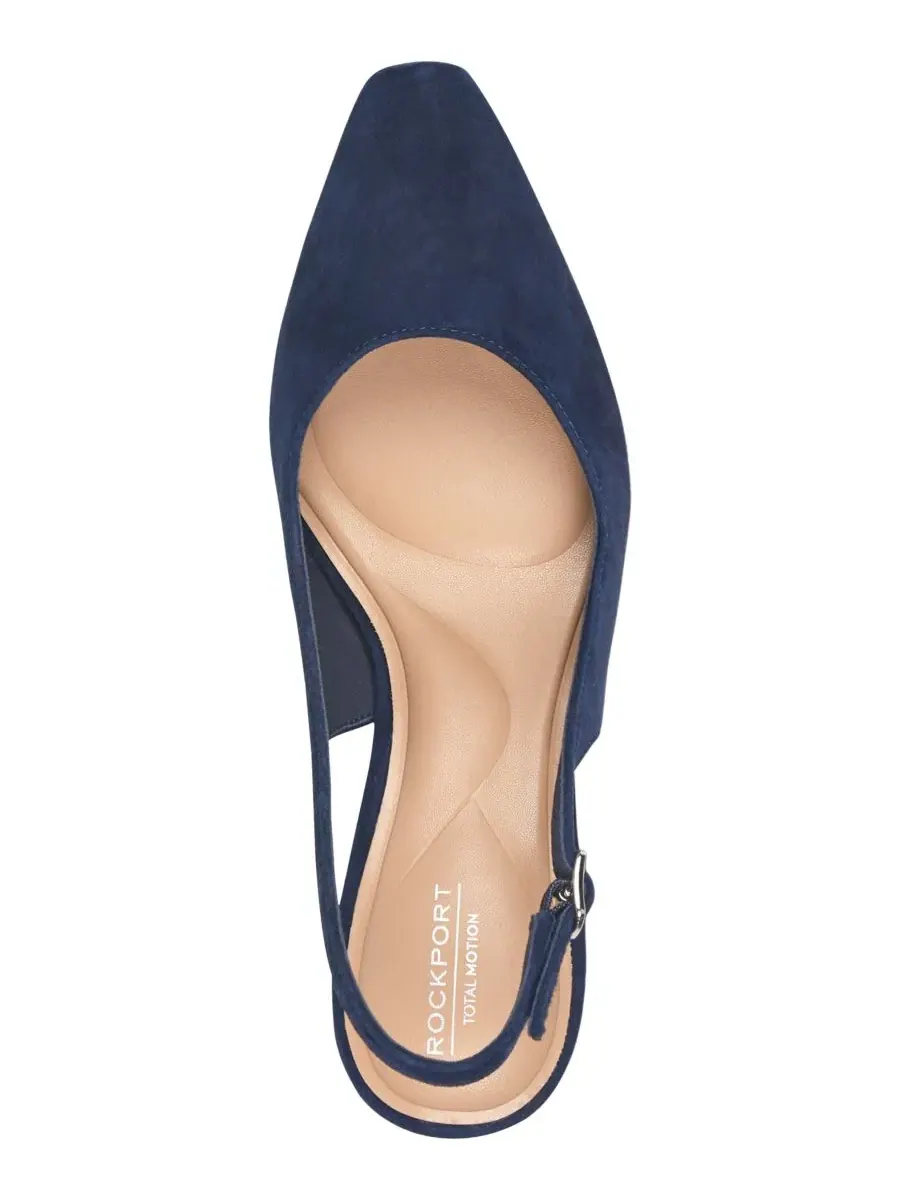 Туфли-слингбэки Mayla Classic Dress с каблуком-блоком Rockport — изображение 4 из 5, темно-синий