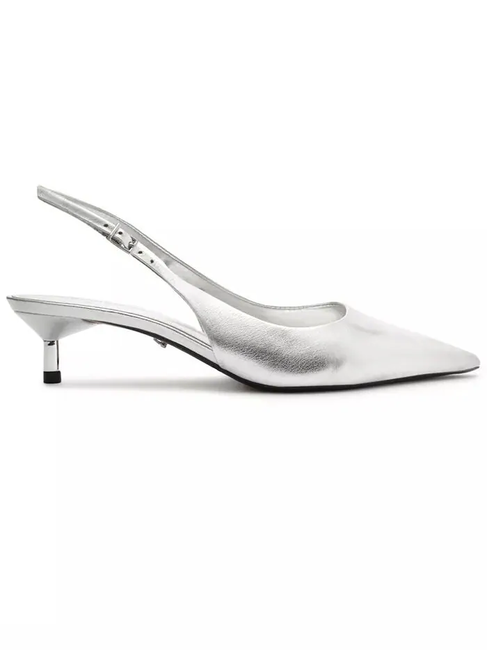Женские туфли-лодочки Sutton Low Stiletto Arezzo — изображение 2 из 5, серебряный