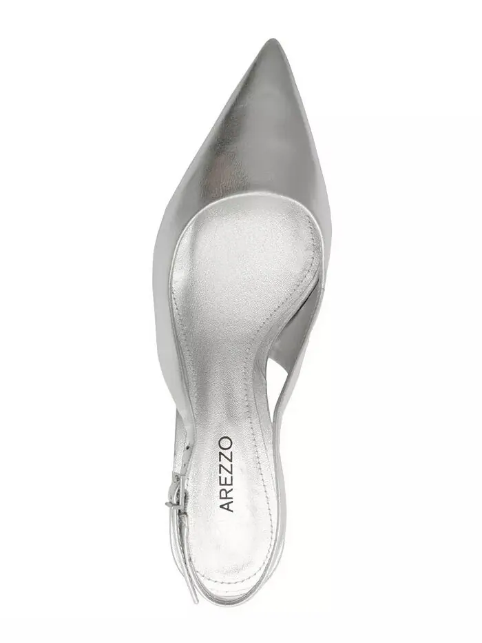 Женские туфли-лодочки Sutton Low Stiletto Arezzo — изображение 4 из 5, серебряный
