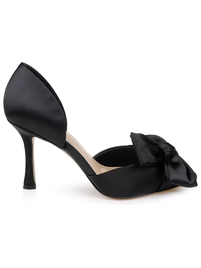 Женские вечерние туфли-лодочки Sidney Slip On с бантом Jewel Badgley Mischka — изображение 2 из 11, черный