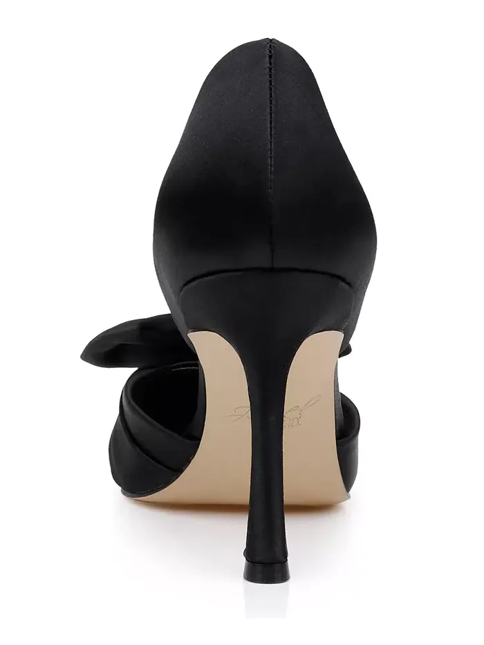 Женские вечерние туфли-лодочки Sidney Slip On с бантом Jewel Badgley Mischka — изображение 3 из 11, черный