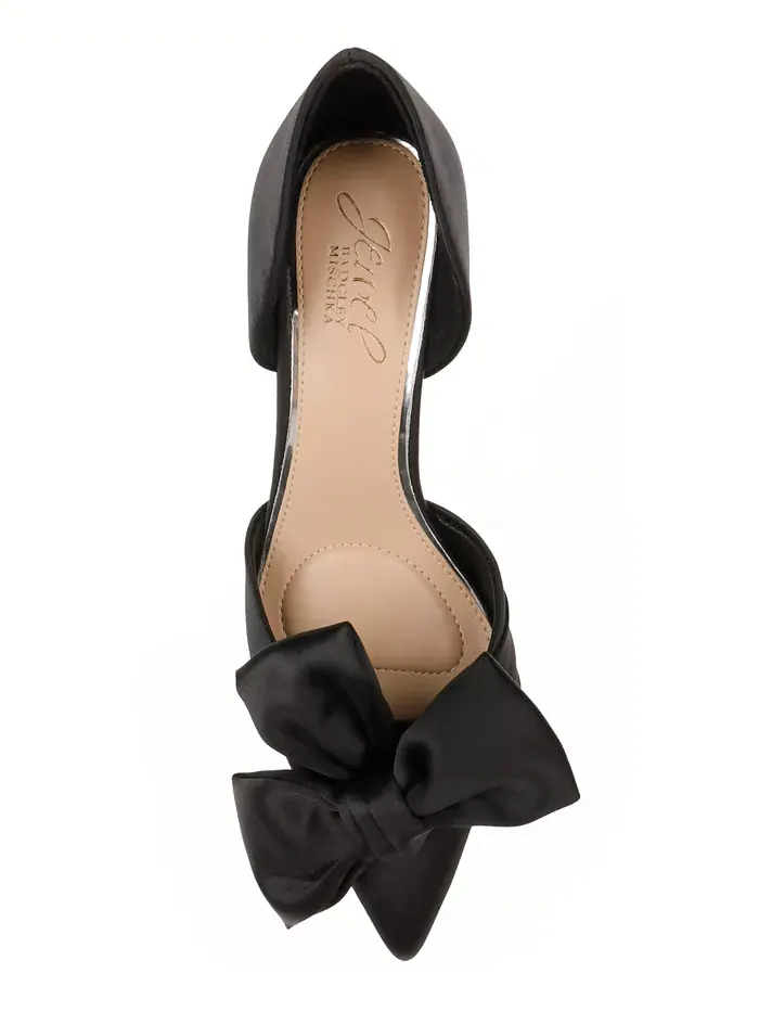 Женские вечерние туфли-лодочки Sidney Slip On с бантом Jewel Badgley Mischka — изображение 4 из 11, черный