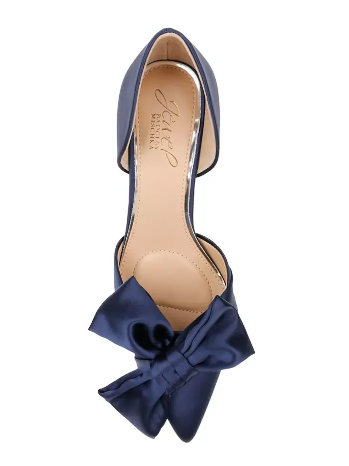 Женские вечерние туфли-лодочки Sidney Slip On с бантом Jewel Badgley Mischka — изображение 6 из 7, красный