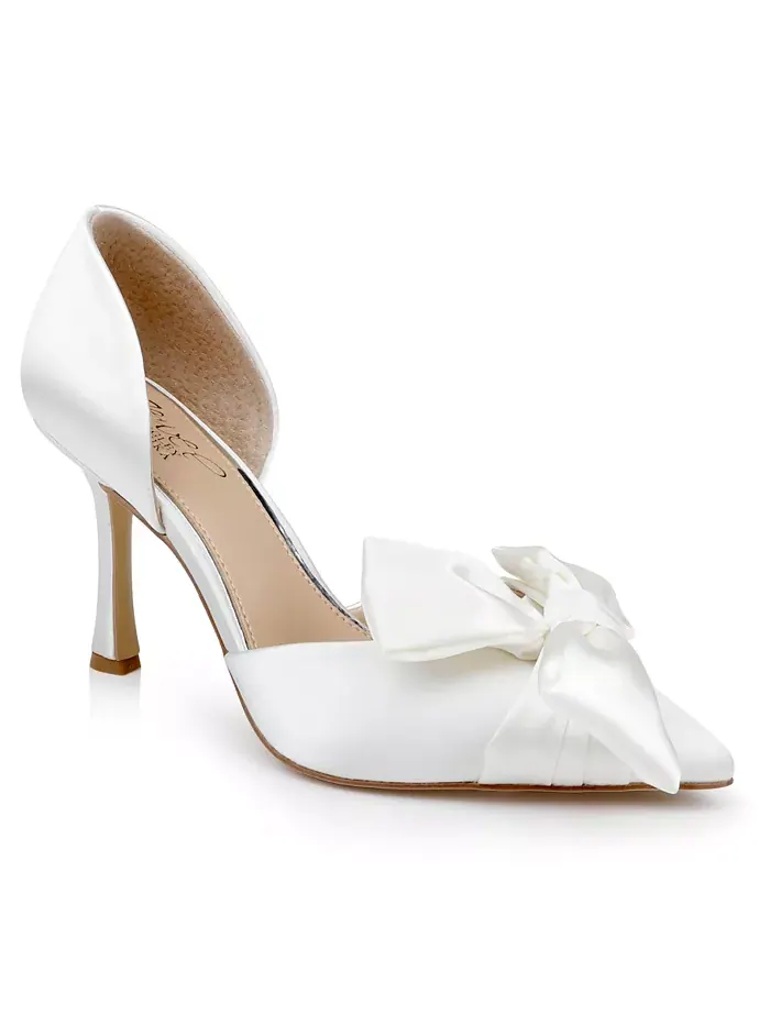 Женские вечерние туфли-лодочки Sidney Slip On с бантом Jewel Badgley Mischka
