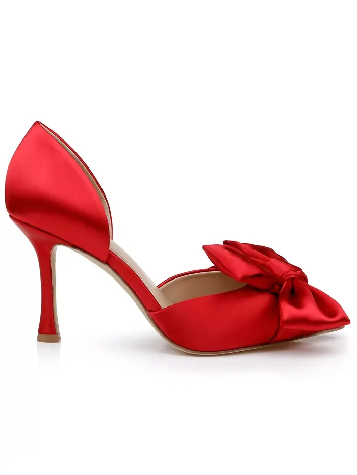 Женские вечерние туфли-лодочки Sidney Slip On с бантом Jewel Badgley Mischka — изображение 6 из 10, слоновая кость