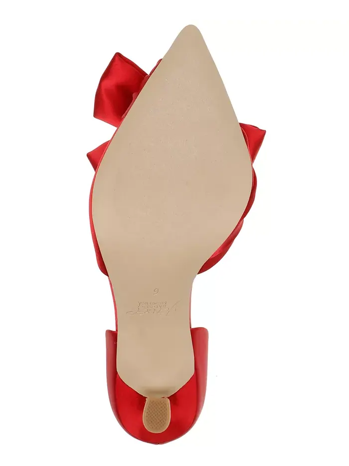 Женские вечерние туфли-лодочки Sidney Slip On с бантом Jewel Badgley Mischka — изображение 9 из 10, слоновая кость