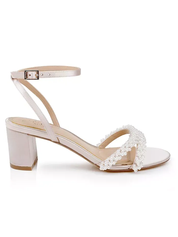 Женские босоножки Ninnette на устойчивом каблуке Jewel Badgley Mischka — изображение 2 из 5, шампань