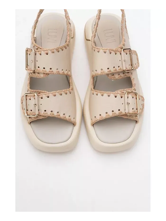 Сандалии Douro с кожаными переплетенными ремешками (женские) Forever & Always Shoes — изображение 6 из 6, бежевый