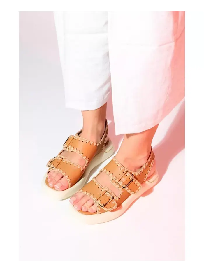 Сандалии Douro с кожаными переплетенными ремешками (женские) Forever & Always Shoes — изображение 3 из 5