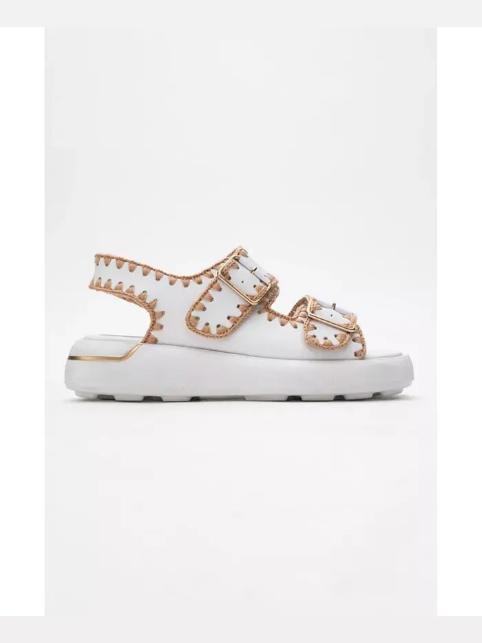 Сандалии Douro с кожаными переплетенными ремешками (женские) Forever & Always Shoes — изображение 5 из 6, белый