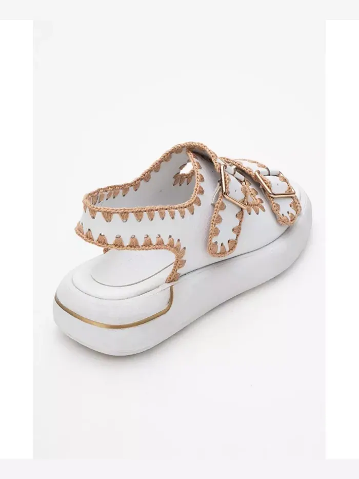 Сандалии Douro с кожаными переплетенными ремешками (женские) Forever & Always Shoes — изображение 6 из 6, белый
