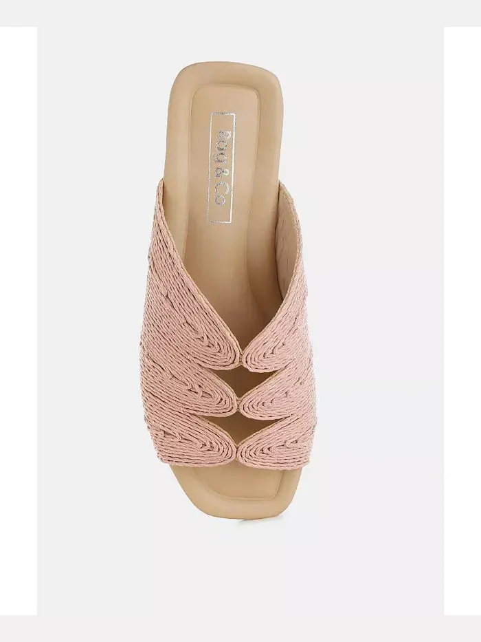 Женские балетки Daisy Doe с квадратным носком из рафии Rag & Co — изображение 3 из 5, розовый