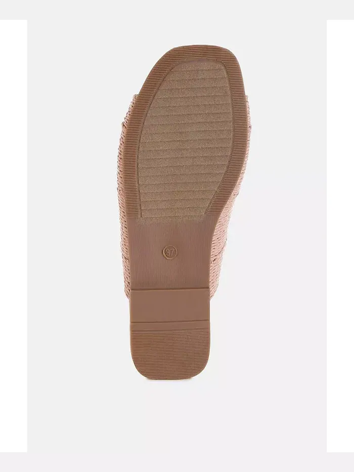 Женские балетки Daisy Doe с квадратным носком из рафии Rag & Co — изображение 5 из 5, розовый
