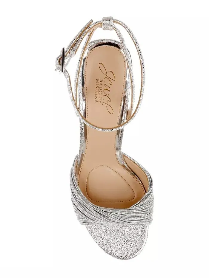 Женские босоножки Nanette Stiletto Dress Jewel Badgley Mischka — изображение 4 из 5, серебряный